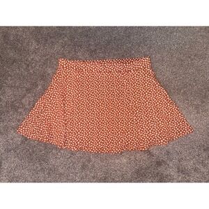 Forever 21‎ Plus Size Women's Orange Floral Skirt